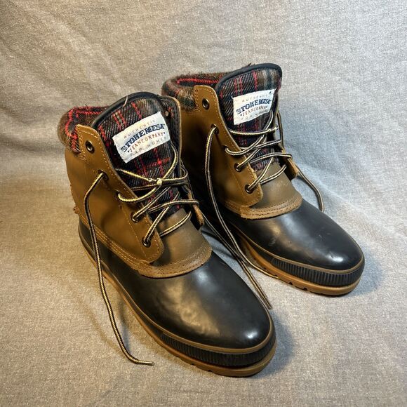 Authentic Stone Mesa Jean Company Winter Duck Style Plaid Outdoor Boots W 9 - Picture 1 of 8